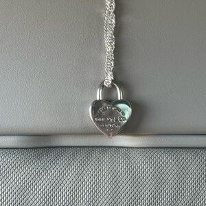 Tiffany & Co. Sterling silver heart lock pendant